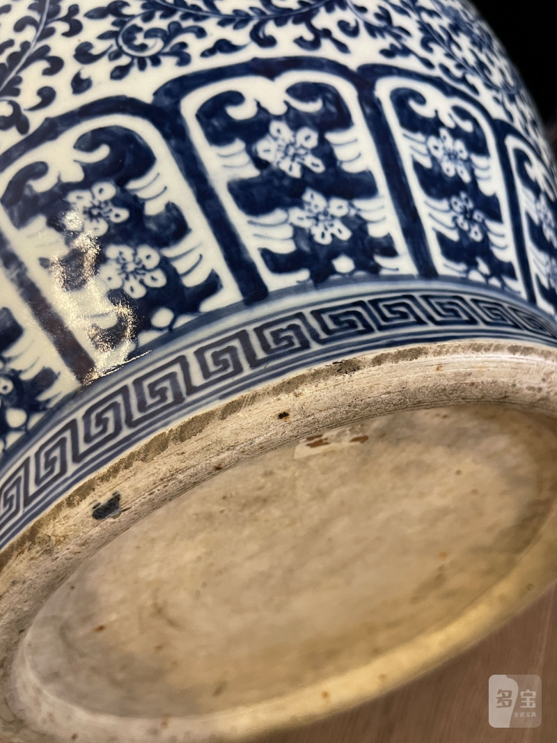 清中期 青花龙穿花纹双耳盘口大瓶 - 图14